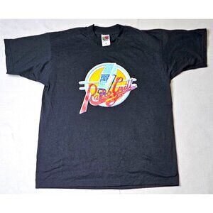 Vintage Fruit Of The Loom Radio Grill Graphic T-Shirt L Black Cotton/Polyester